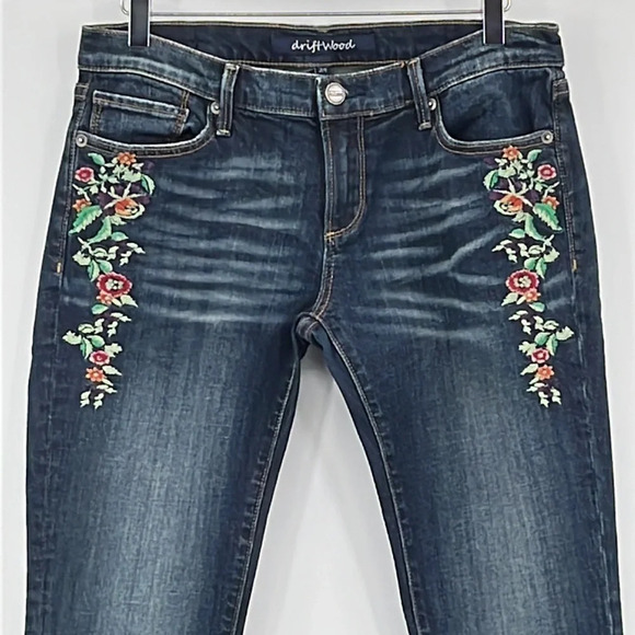 Driftwood Embroidered Skinny Jeans - Size 29 - Picture 2 of 8